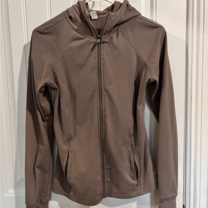 Yogalicious Women's Beige Hooded Utility Jacket